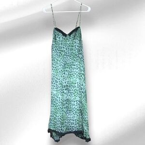 Marjan Pejoski Green Silk Slip Dress Size 12 📦